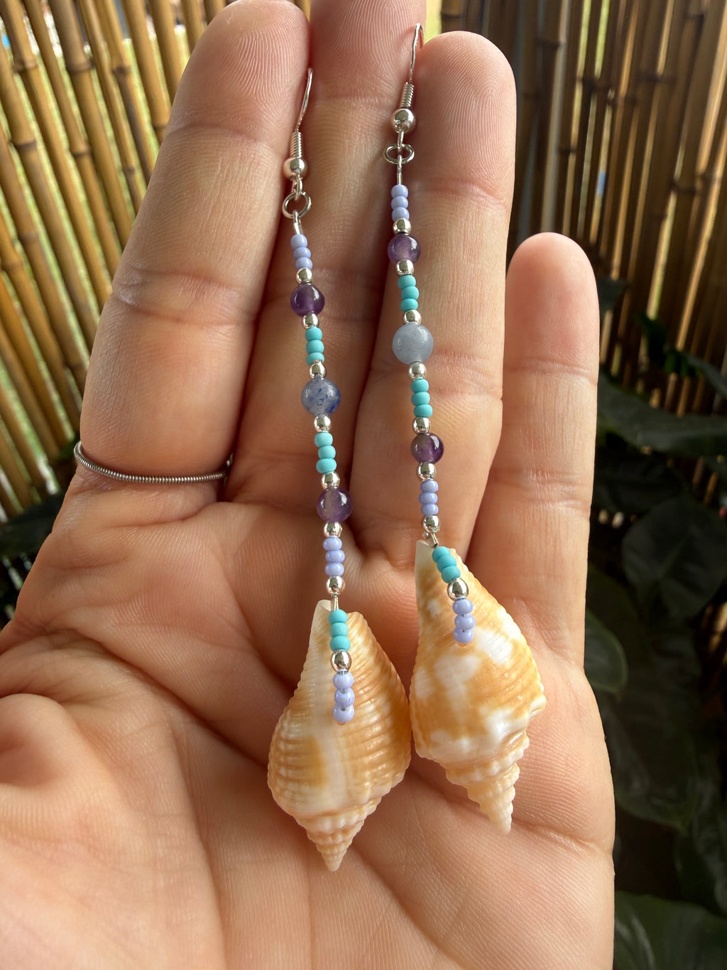 Juvenile Florida Fighting Conch straight dangle earrings